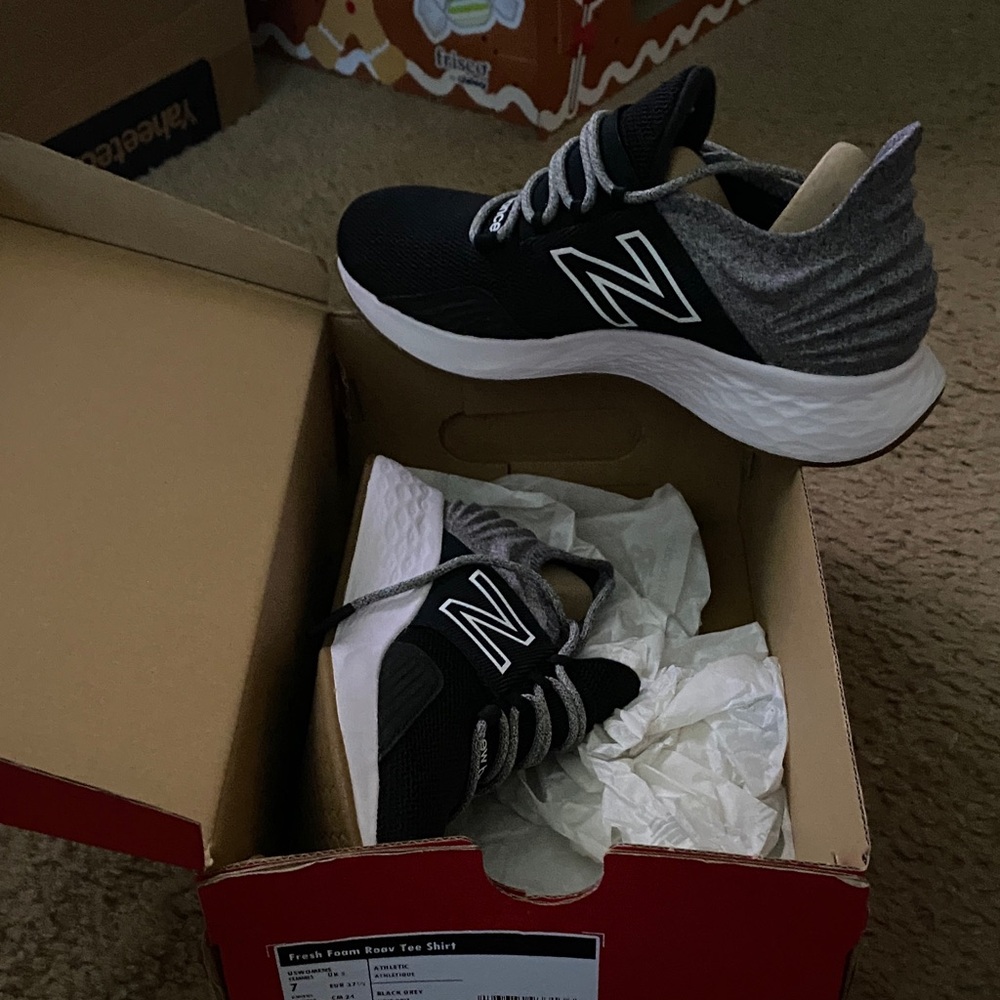 New Balance Black and White Running Shoes